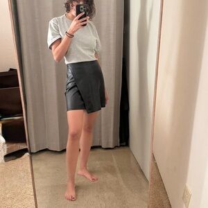 Hollister Black Faux Leather Mini Skirt